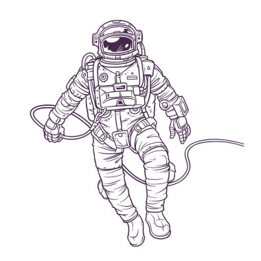 Vector illustration cosmonaut, clipart