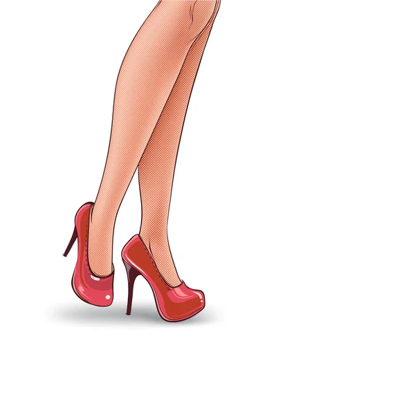 女性的腿矢量波普艺术插画 — 图库矢量图片