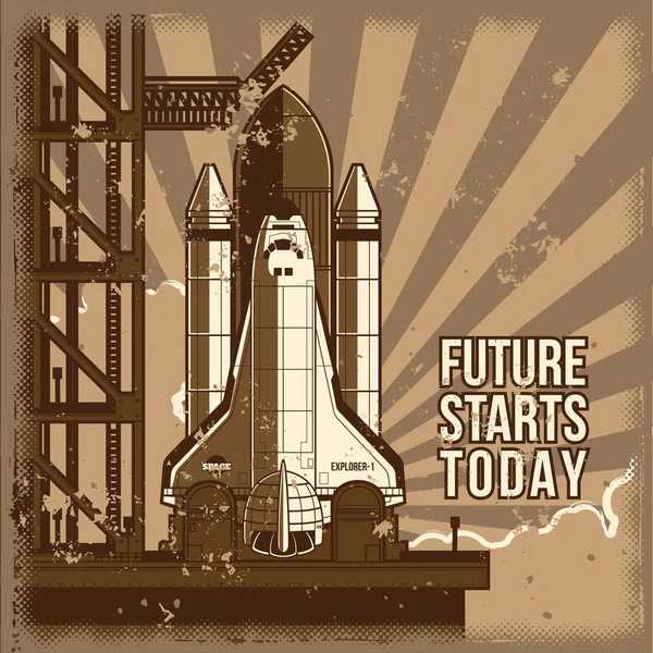 La fusée vectorielle à illustration plate est prête pour le lancement . — Image vectorielle
