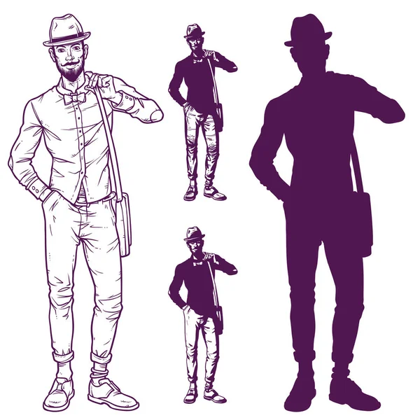 Illustration vectorielle d'un gars à la mode — Image vectorielle