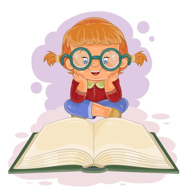 küçük kız bir kitap okuma