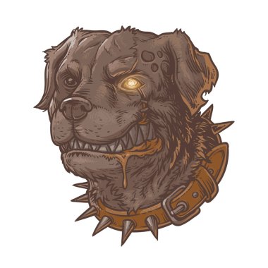 kötü kuduz köpek resmi