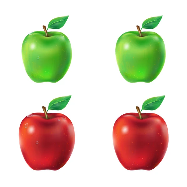 Set van groene en rode appels van de illustratie — Stockfoto