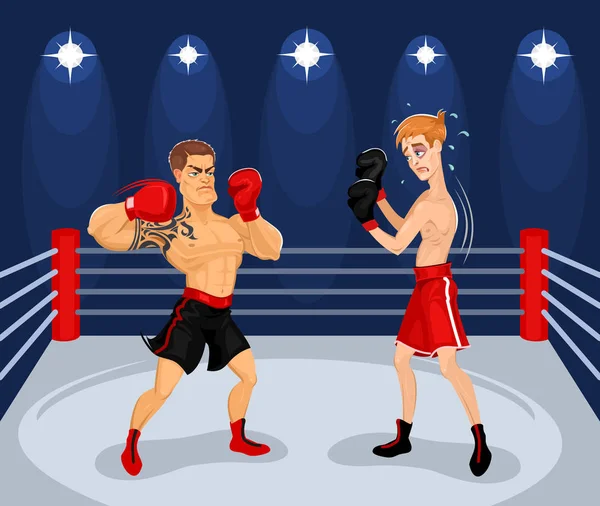 Ilustracja bokserów w pierścieniu. — Zdjęcie stockowe