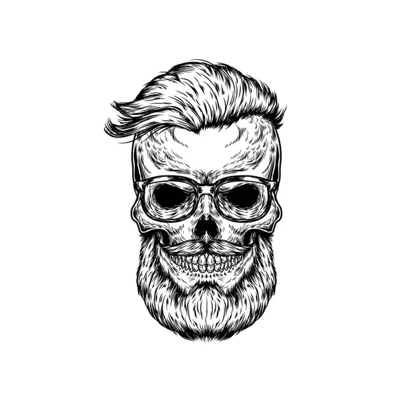 Illustration of human skull in sunglasses — Stock Photo, Image