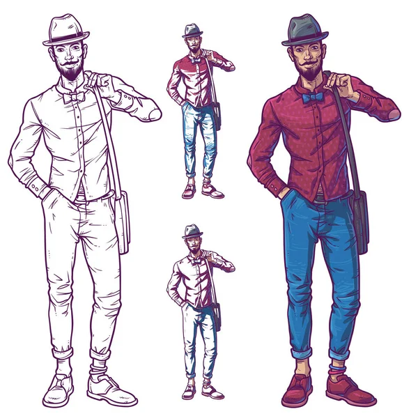 Illustration vectorielle d'un gars à la mode — Image vectorielle