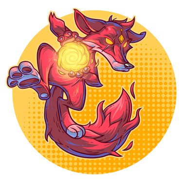 bir ateş tilki çizimi.