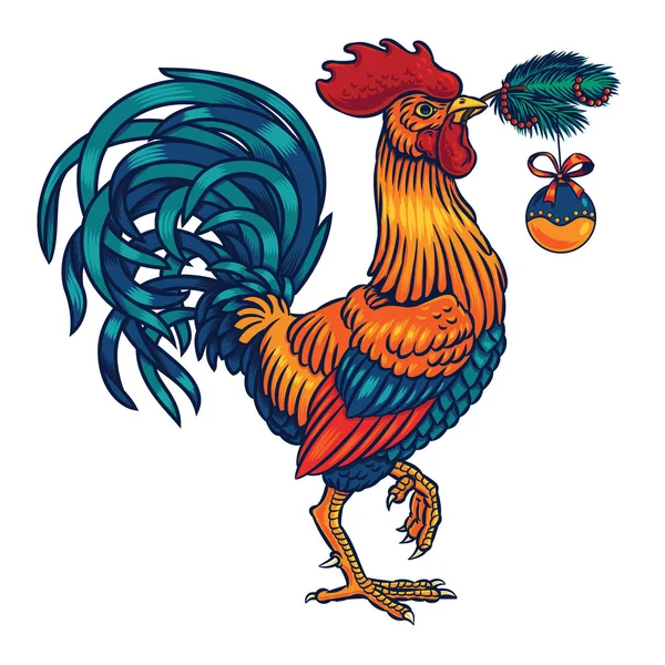 Vector illustration of a rooster — Stock Vector