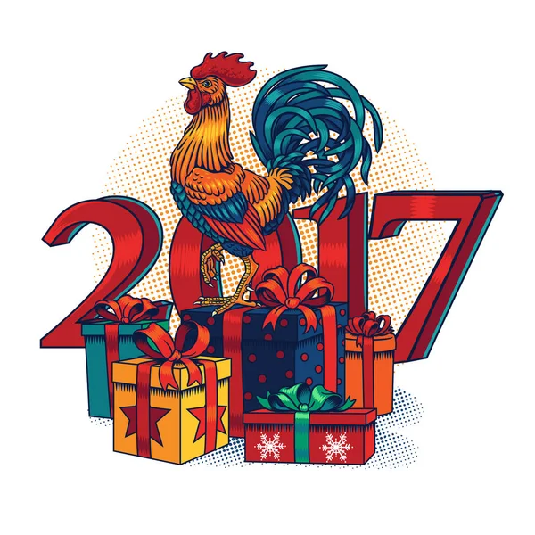 Ilustración vectorial de un gallo — Vector de stock