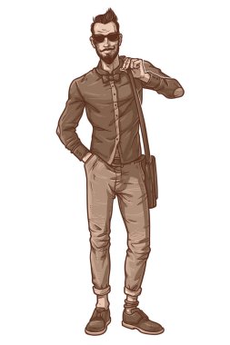 şık bir adam çizimi