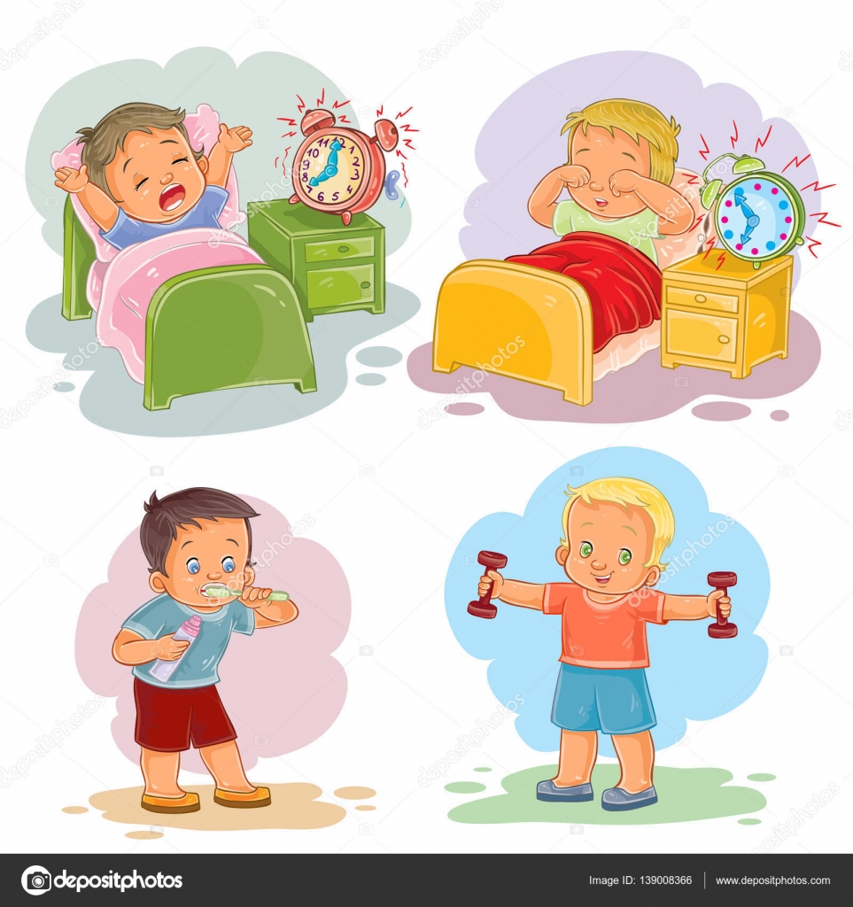 Little children wake up in the morning Stock Vector Image by ©vectorpocket #139008366 Little children wake up in the morning Stock Vector Image by ©vectorpocket #139008366