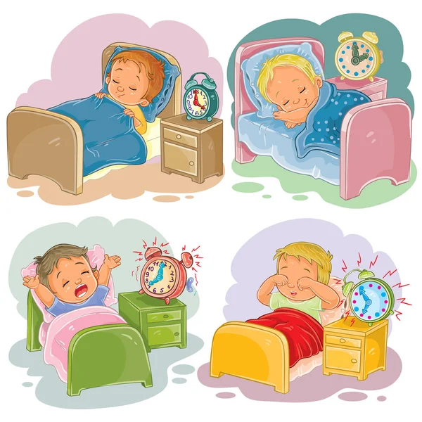 Illustrazione bambini dormire — Vettoriale Stock