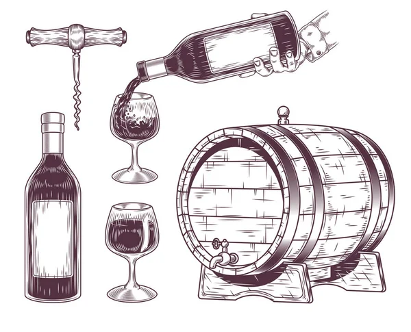 Coleção vetorial de ícones de vinho —  Vetores de Stock