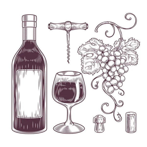 Colección vectorial de iconos del vino — Archivo Imágenes Vectoriales