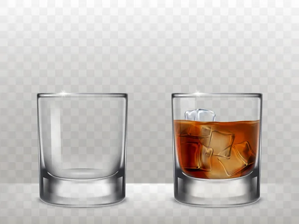 Set de vasos para alcohol en un estilo realista — Vector de stock