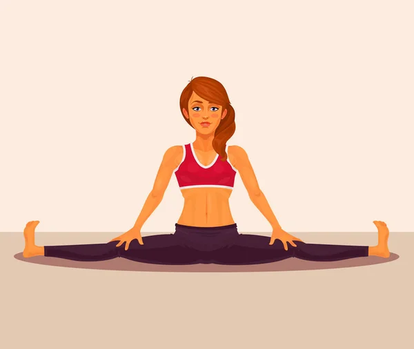 Illustrazione della ragazza di yoga facendo le spaccature . — Foto Stock