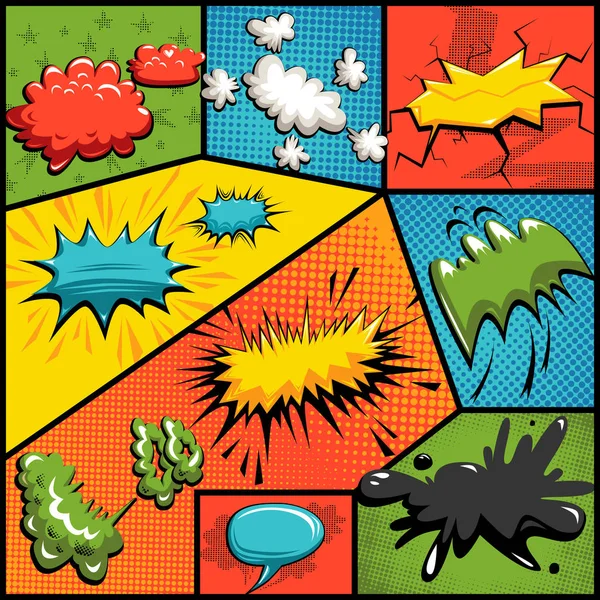 Conjunto de histórias em quadrinhos bolhas explosão — Fotografia de Stock