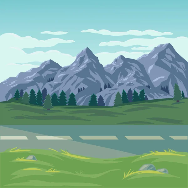 Illustration of a mountain landscape — Stock Photo, Image