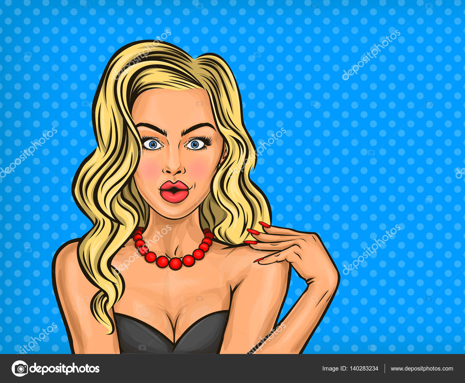 Поп-Арт Удивил Девушку Стоковая Иллюстрация ©vectorpocket #140283234