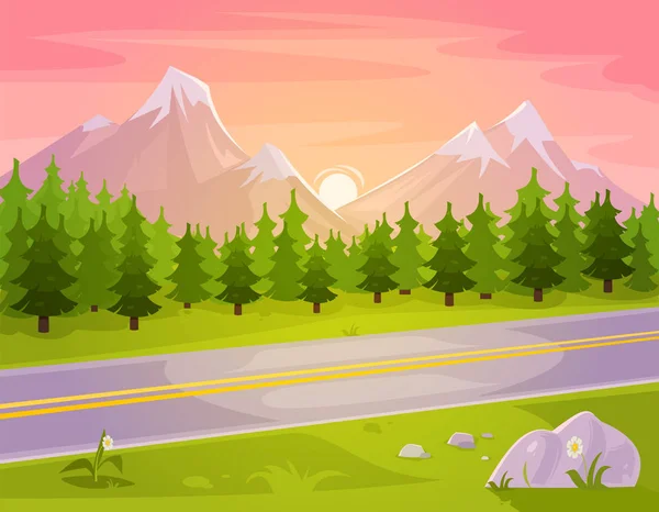 Ilustração de uma paisagem de montanha — Fotografia de Stock
