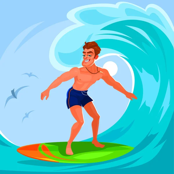 Illustration eines Surfers — Stockfoto