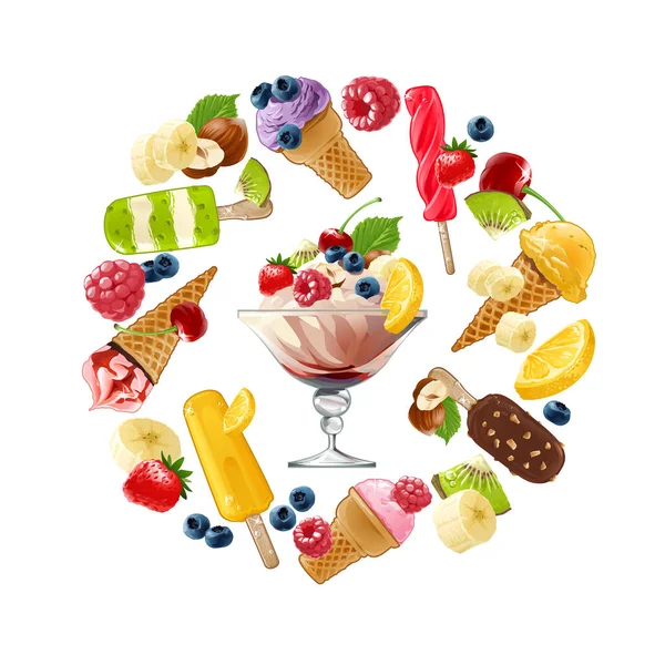 Conjunto de ícones de sorvete — Fotografia de Stock