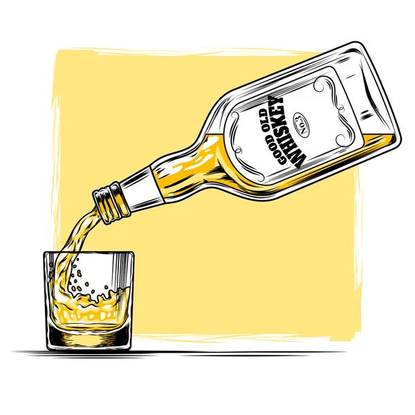 Illusztráció: whisky és üveg — Stock Fotó