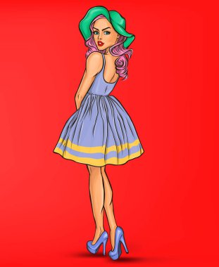 illustration of sexy girl in hat clipart
