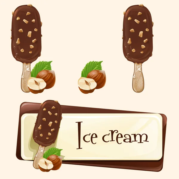 Векторний банер з морозивом — стоковий вектор