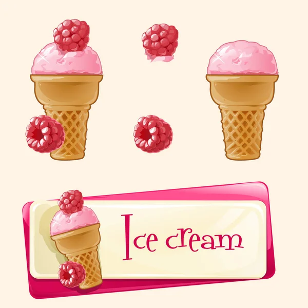 Banner vectorial con helado — Archivo Imágenes Vectoriales