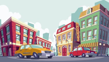 Tarihi kent içi vektör karikatür çizim