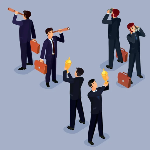 Vektor-Illustration von 3D-flachen isometrischen Personen. das Konzept eines Unternehmensführers, Lead Managers, ceo. — Stockvektor