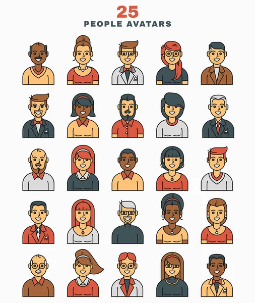 Vektör çizim düz avatarlar Icons set