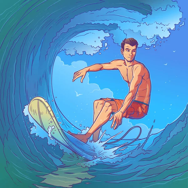 Illustration of a surfer — Stock Photo, Image