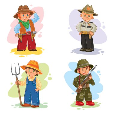 Set simgeleri küçük çocukların farklı meslekler