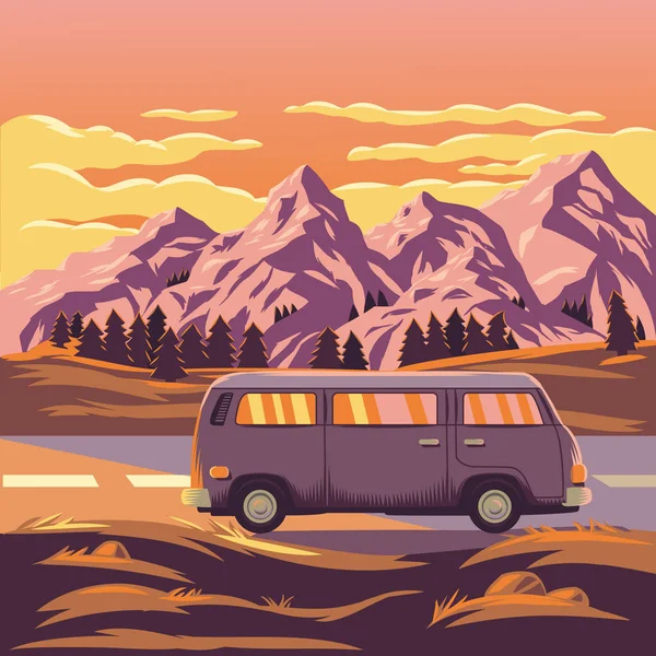 Illustration of a mountain landscape — Stock Photo, Image