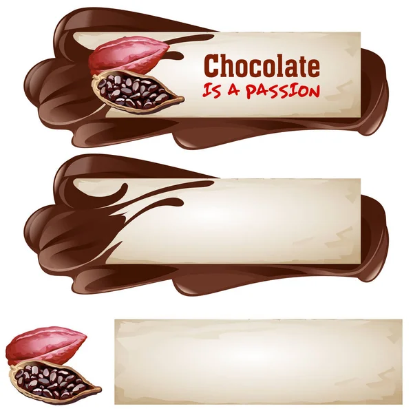 Ensemble de bannières vectorielles chocolat . — Image vectorielle