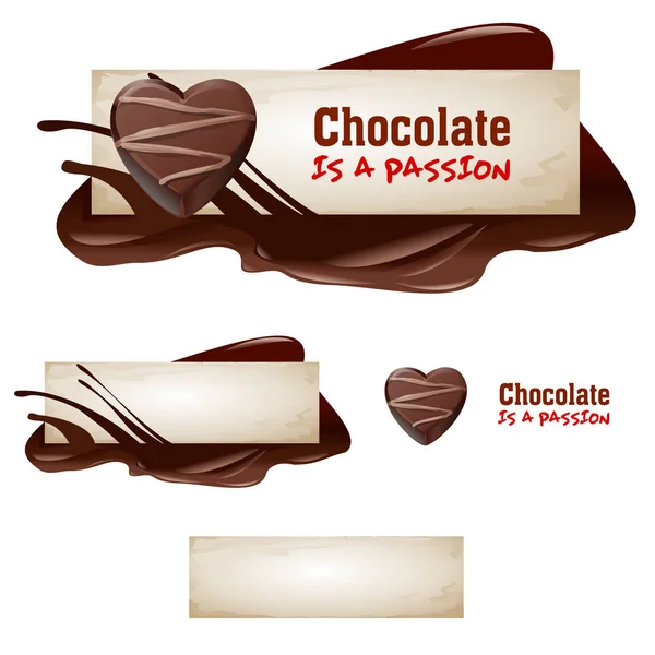 Ensemble de bannières vectorielles chocolat . — Image vectorielle