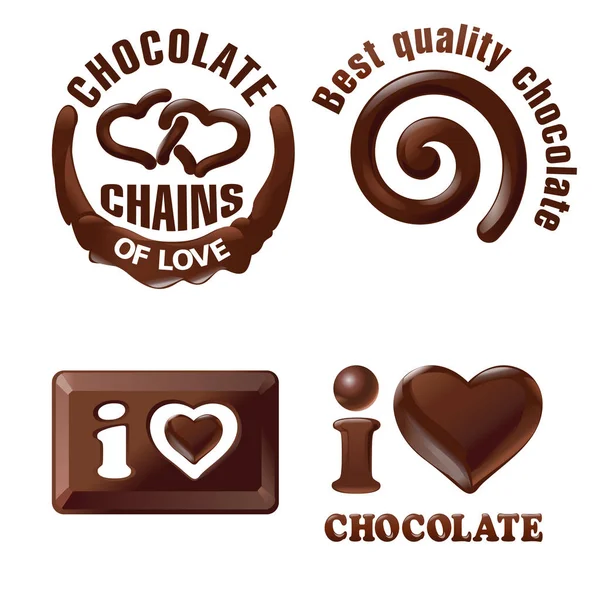 Définir les signes et étiquettes vectoriels chocolat . — Image vectorielle