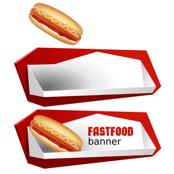 Definir belos ícones realistas de fast food — Vetor de Stock