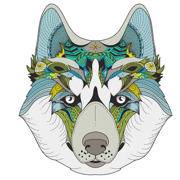 Póster con zenart estampado husky — Vector de stock