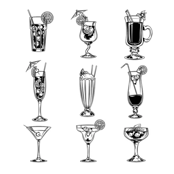 Set of empty cocktail glasses — Stock Photo, Image