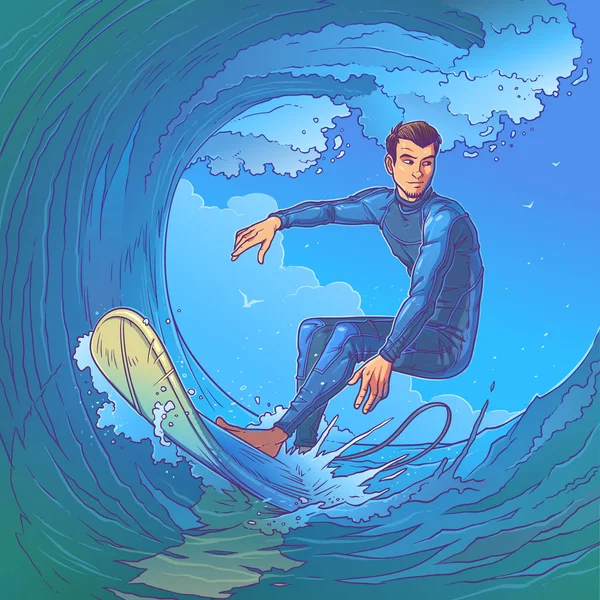 Ilustración de un surfista — Foto de Stock