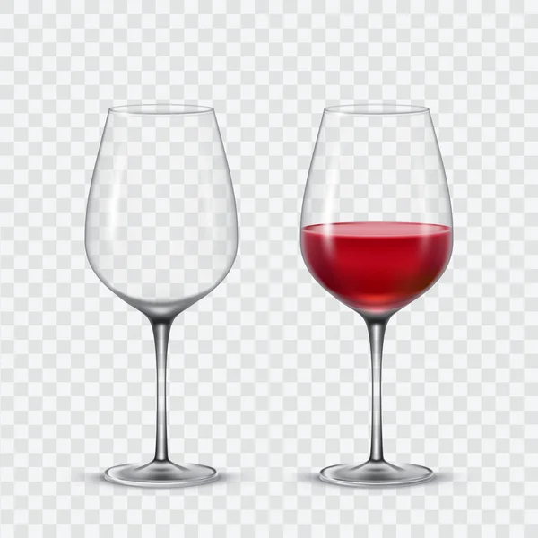 Set bicchieri di vino trasparenti — Foto Stock