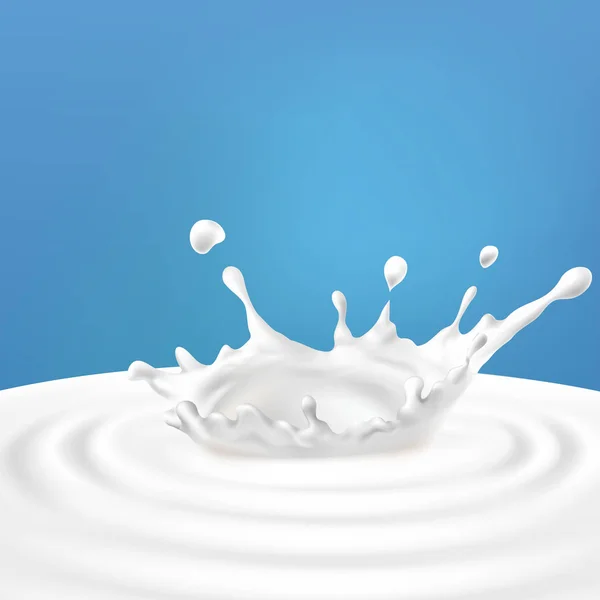 Salpicadura de leche vectorial y vertido — Vector de stock