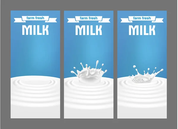 牛乳や乳製品のラベルの一連のベクトル イラスト — ストックベクタ