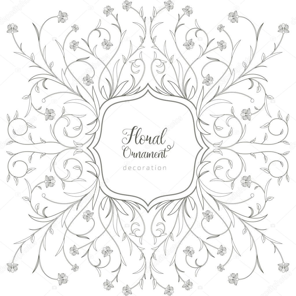 Vintage vector floral ornament for invitations to a wedding, anniversary, greeting cards.