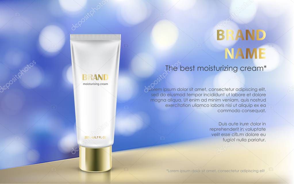 Poster for the promotion of cosmetic moisturizing premium product