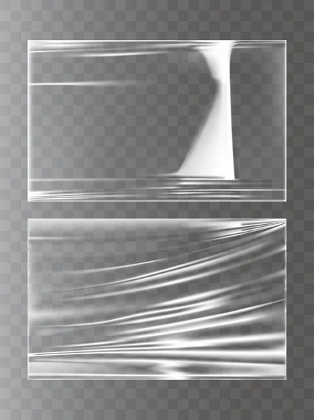 Εικονογραφήσεις φορέα από ένα πλαστικό περιτύλιγμα στρετς φιλμ σε ένα ρεαλιστικό ύφος — Διανυσματικό Αρχείο
