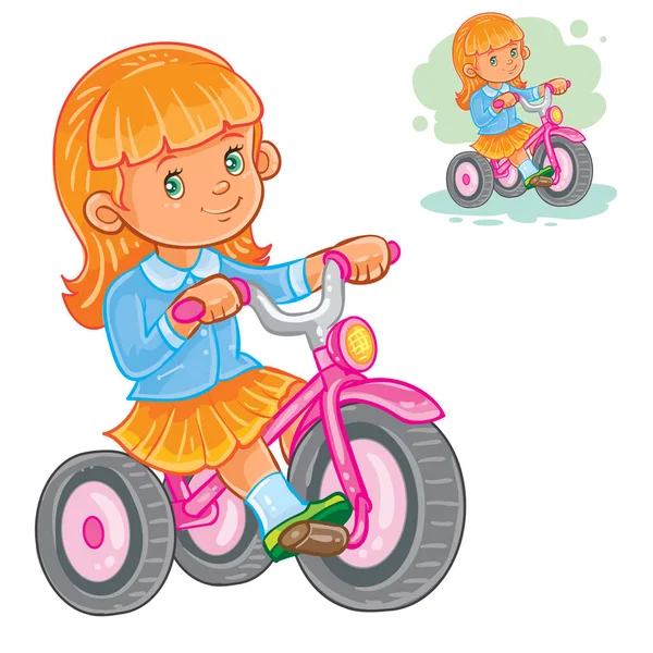 Ilustración vectorial del triciclo para niña pequeña — Vector de stock